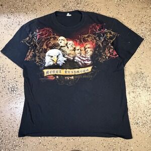 Unbranded Mount Rushmore Graphic T-Shirt Mens L Black Good Eagle South Dakota